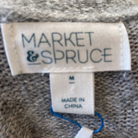 Market Spruce Sweater Womens Medium Stipe Colorblock Open‎ Front Pockets - Picture 5 of 8